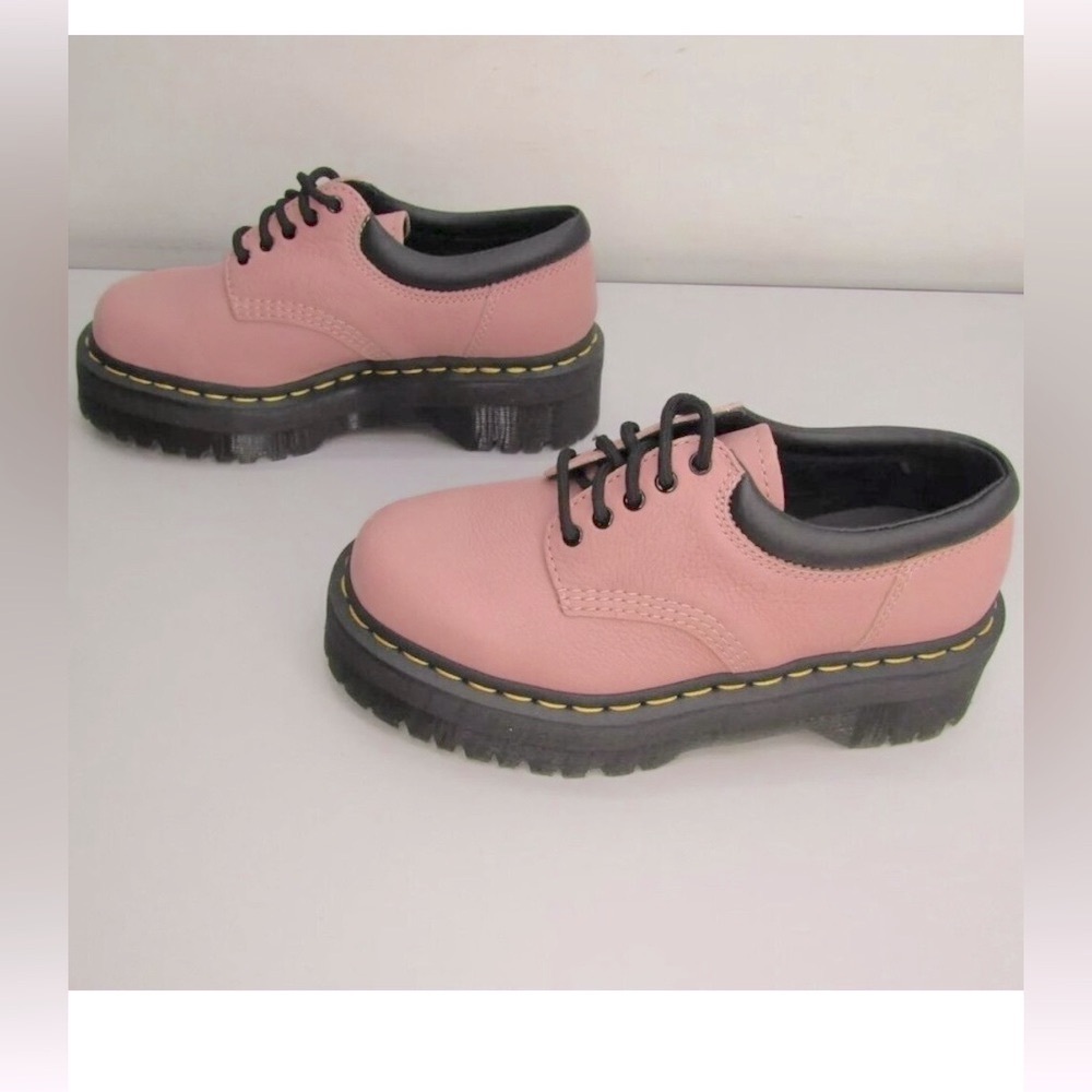Dr. Martens 8053 Quad 2” Platform Leather Oxford shoes in Pink Color Size 6 NWOB - Picture 2 of 13